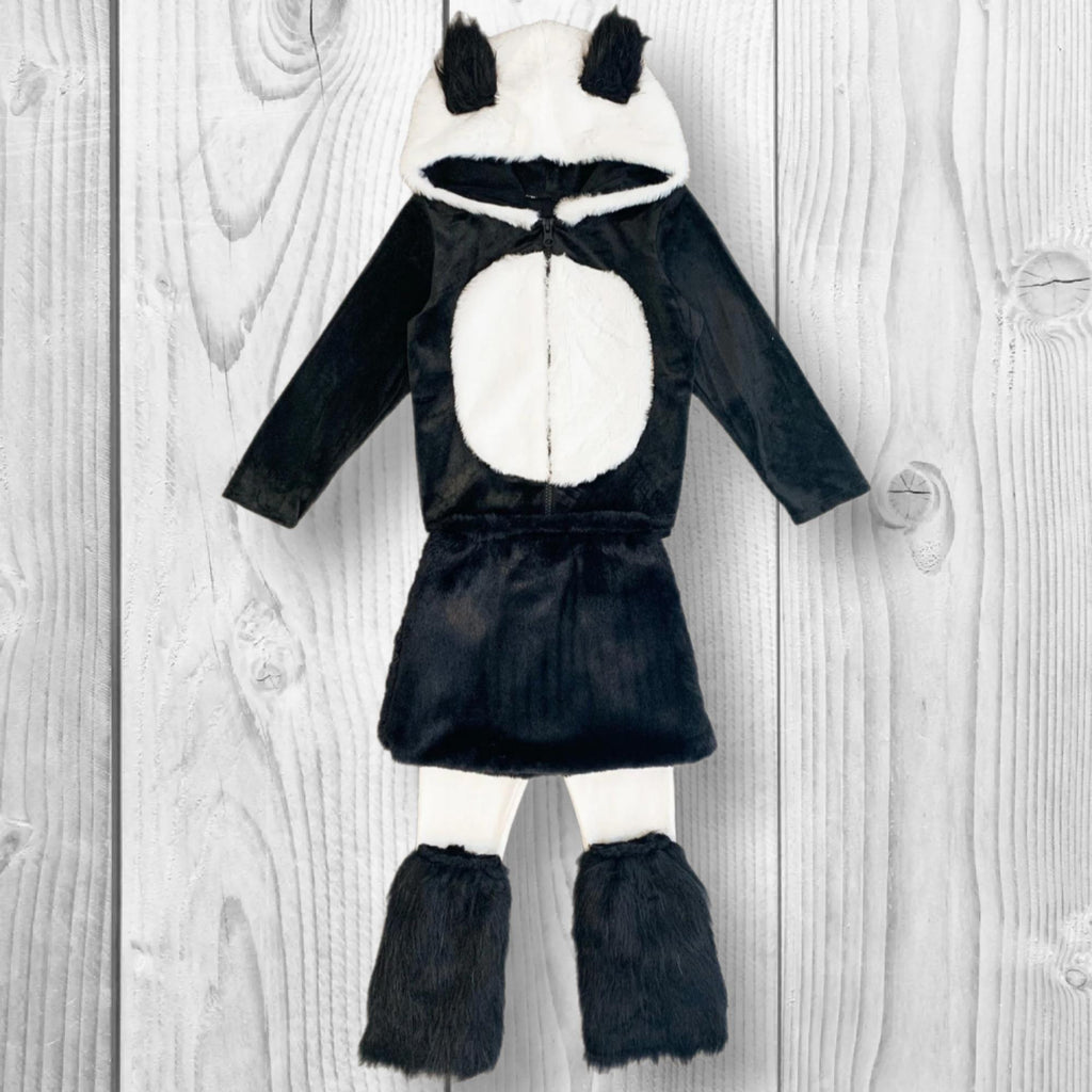 RESTOCKED! Girls/Toddler/Tween/Teen Panda Bear Costume - 3 Piece Set, Panda Zip Jacket, Faux Fur Skirt & Faux Fur Legwarmers, Kid, Dress Up