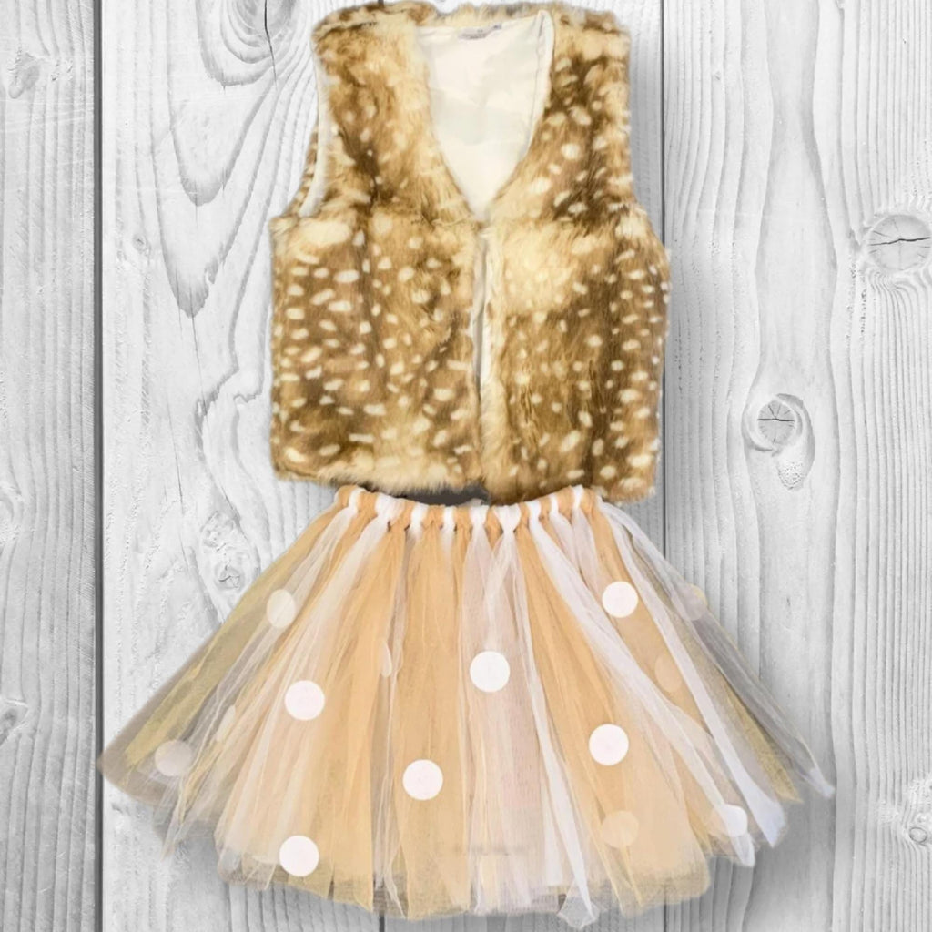 RESTOCKED! Girls/Toddler Woodland Deer Vest & Tutu Costume Set