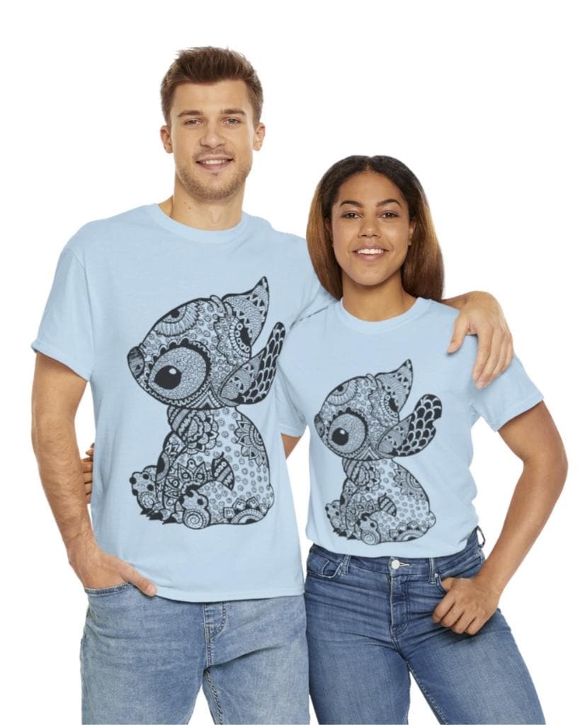 Disneyland Stitch Light Blue Unisex Tee, T-Shirt for Adults, Cute Character Shirt, Theme Park Outfit, Vacation Apparel