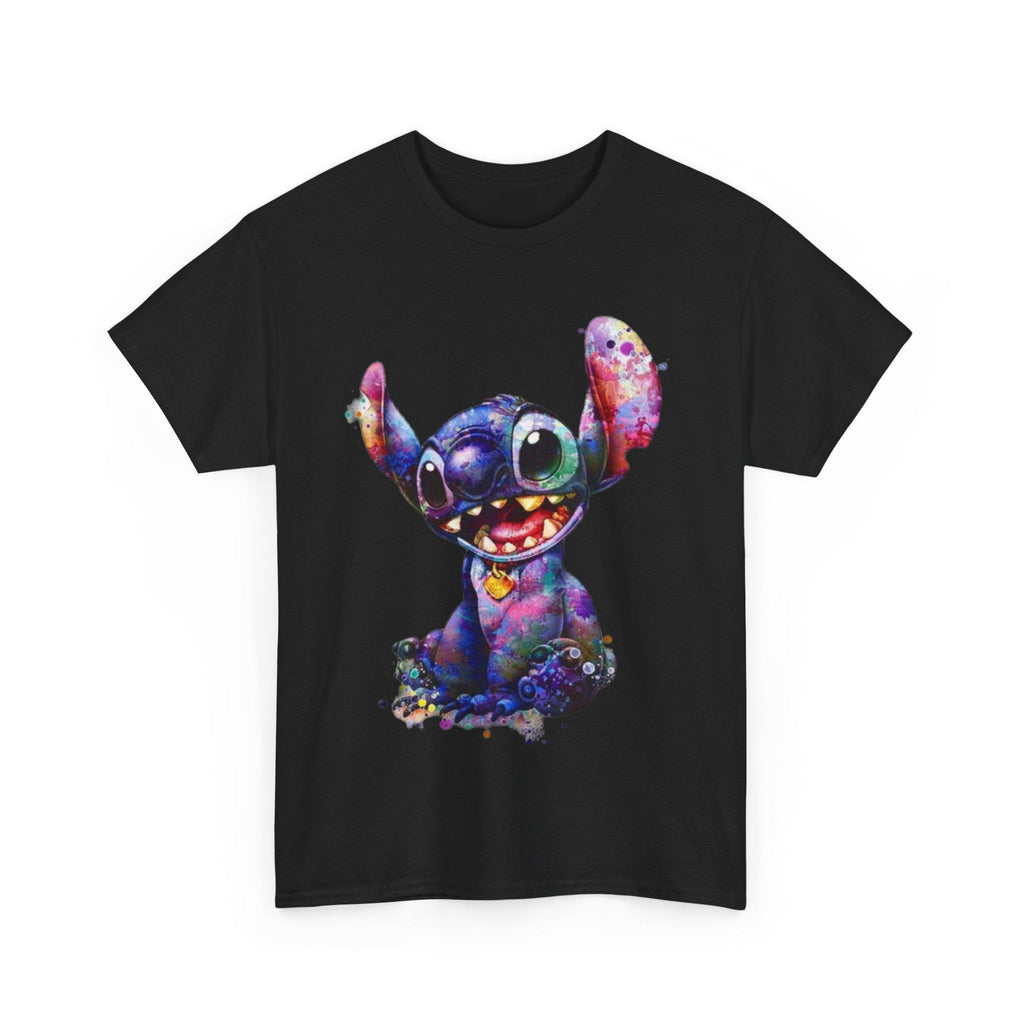 Stitch, Women's, Men's, Unisex Fit Heavy Cotton Tee In The Color Black, FREE EXPRESS SHIPPING!