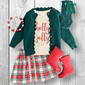 RESTOCKED! Girls/Toddler/Baby "Holly Jolly" Green Sweater Skirt Set, 6-12 Months 12-18 Months 2T 3T 4T 5 6 7 8 10 12 14 16, Christmas