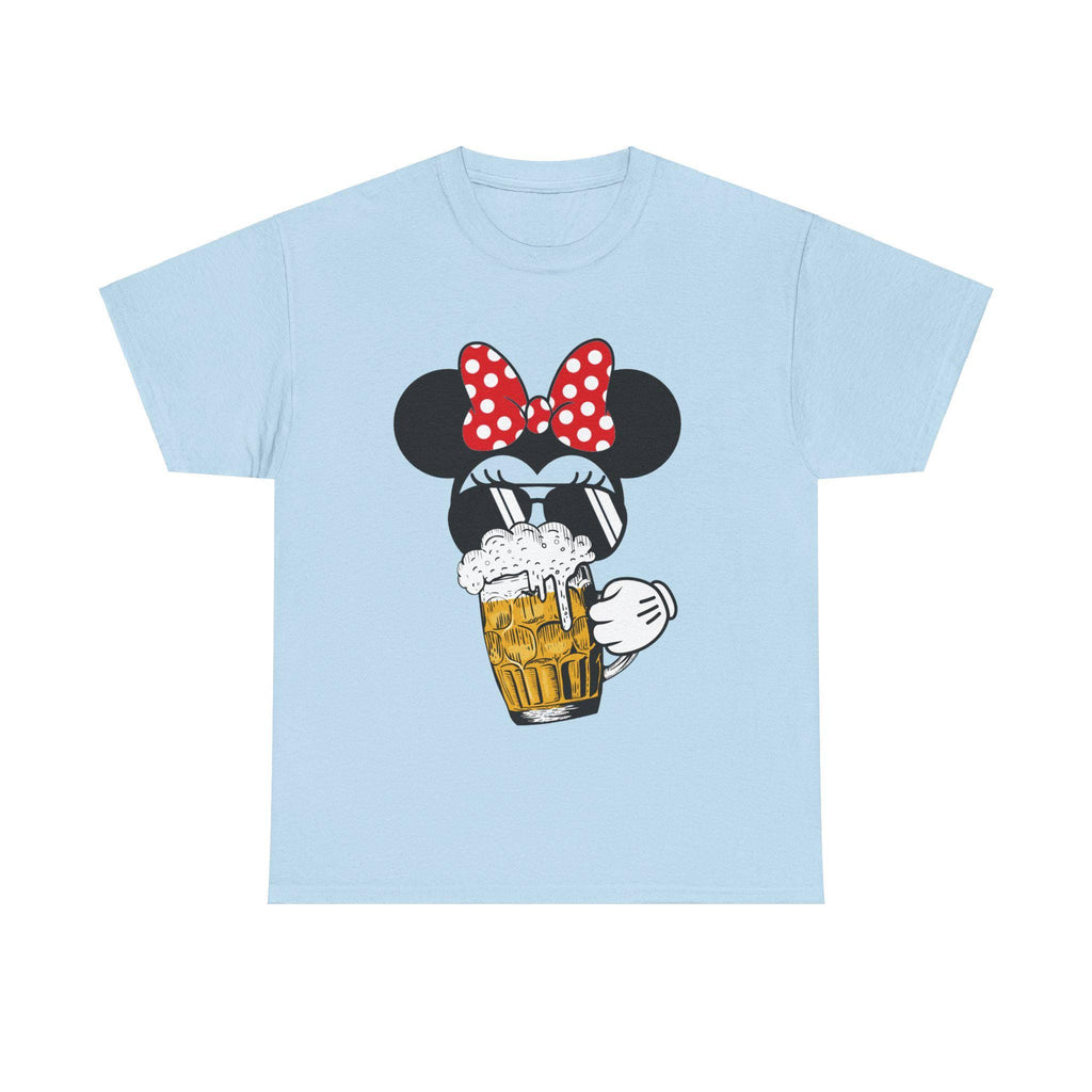 Minnie Mouse Disneyland Beer T-Shirt, Funny Disney World Tee, Light Blue Unisex Cotton Top, Gift for Disney Fans