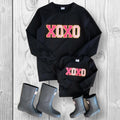RESTOCKED! Mommy & Mini, Mom And Me - "XOXO" Black Chenille Patch Top, Valentine's Day