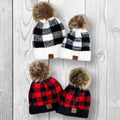 Mom & Me - Plaid Beanies, Red Or White
