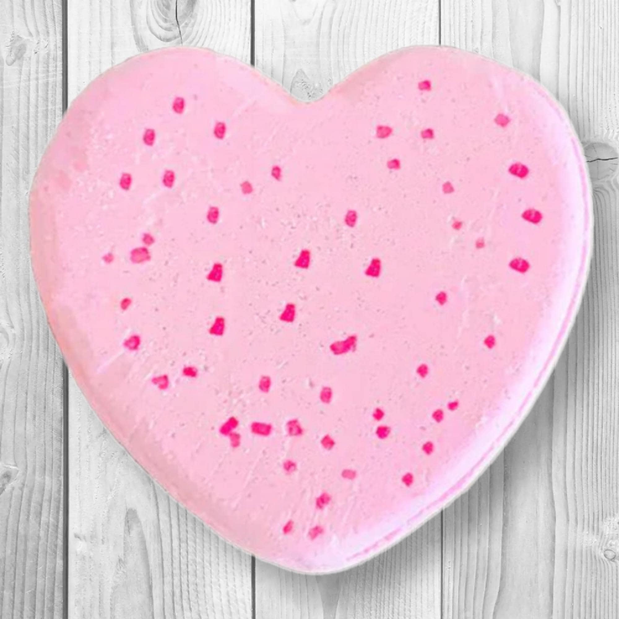 Pink Speckled Heart Bath Bomb, Valentine's Day