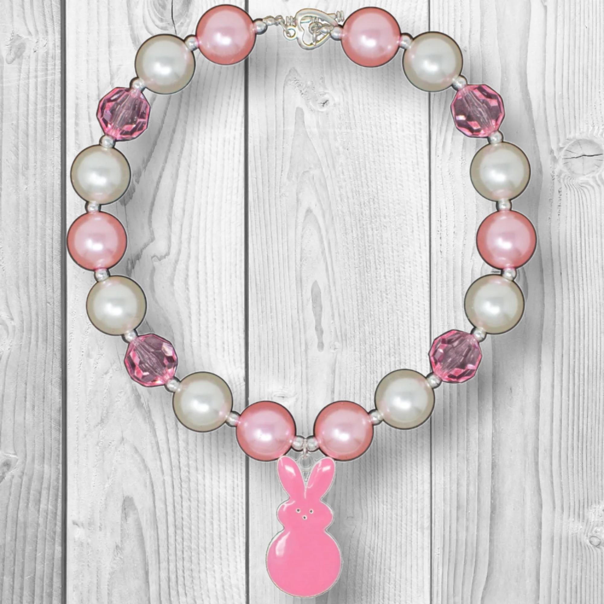 Pink Peep Bunny Bubblegum Necklace