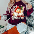 Funny Christmas Sweater Unisex Fit Sweatshirt - Inappropriate Humorous Holiday Maroon Jumper, Gifts for Her, Xmas Party Apparel