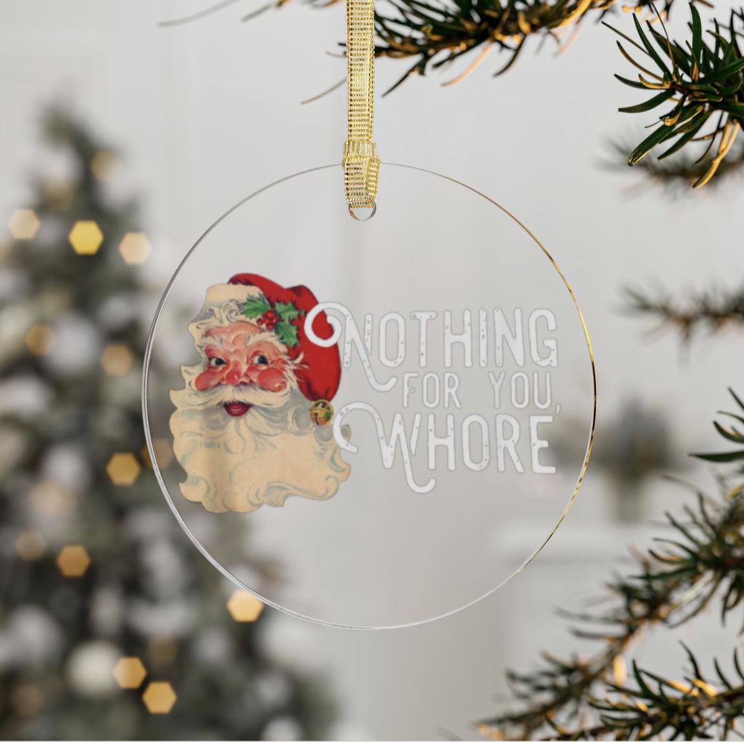 Christmas Acrylic Ornament, Inappropriate White Elephant Gift, Funny Holiday Decoration, Custom Ornament, Gag Christmas Decor