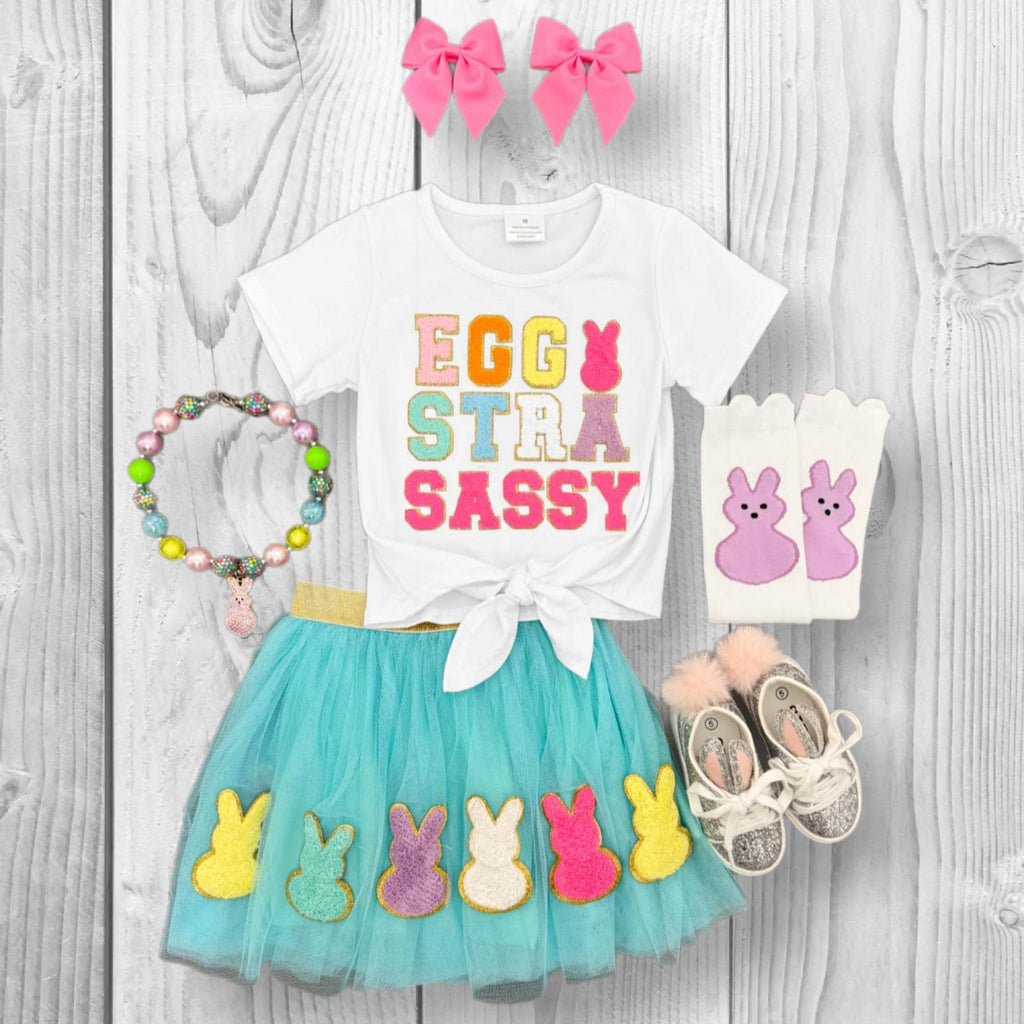 Tutu Skirt Set, Easter Outfit, Girls/Baby Clothes, Toddler Dress, Eggstra Sassy Patch