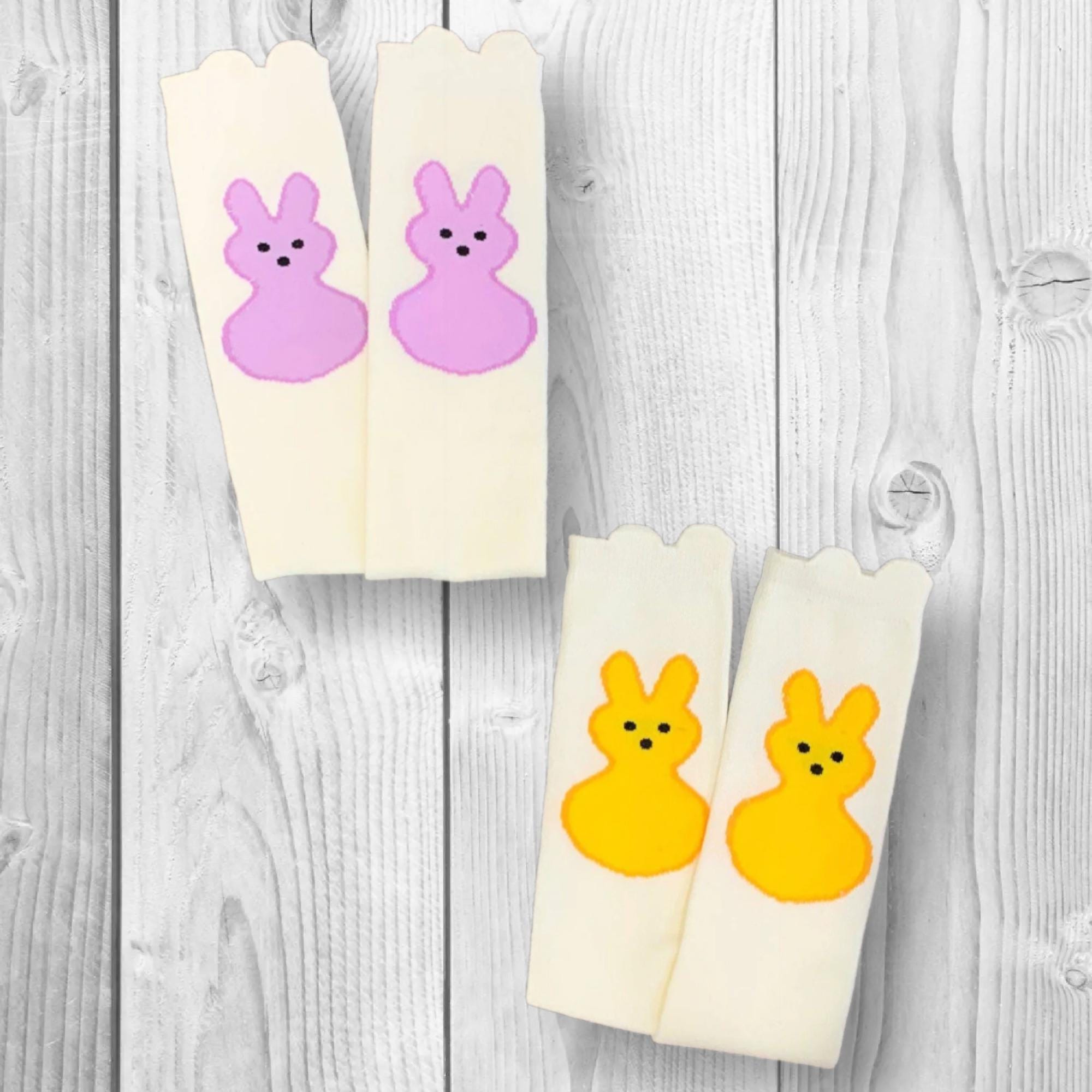 Girls/Toddler Easter Spring Socks, Peep Bunny Socks, Purple, Yellow Or Cheetah!