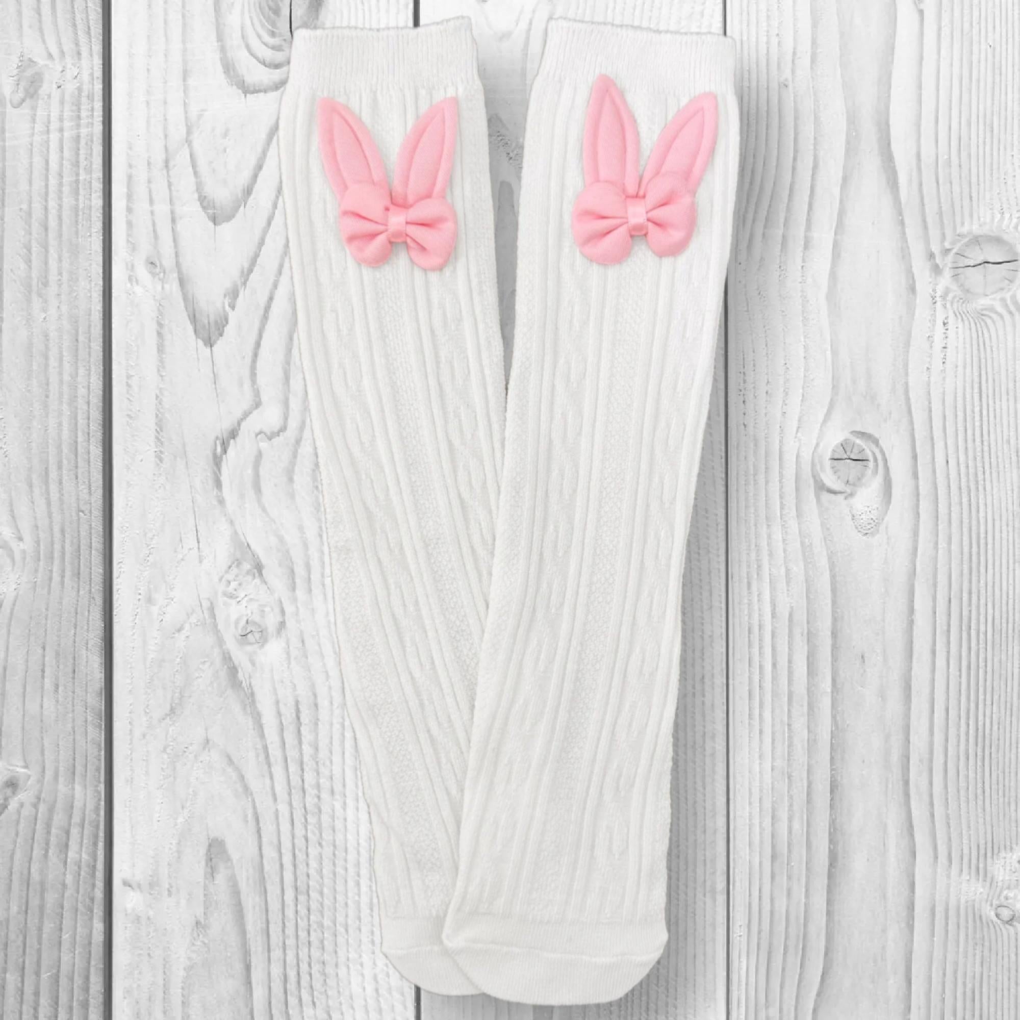 Bunny Ear Bow Socks, Easter Spring Girls, Rabbit Ear, Holiday Bunny Ears Easter Bunny, Knee Highs