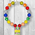 RESTOCKED! Crayon Bubblegum Necklace, First Day Of School, Back To School, Rainbow Beaded, Coloring Crayon Charm, Girls, Toddler, Pre-K