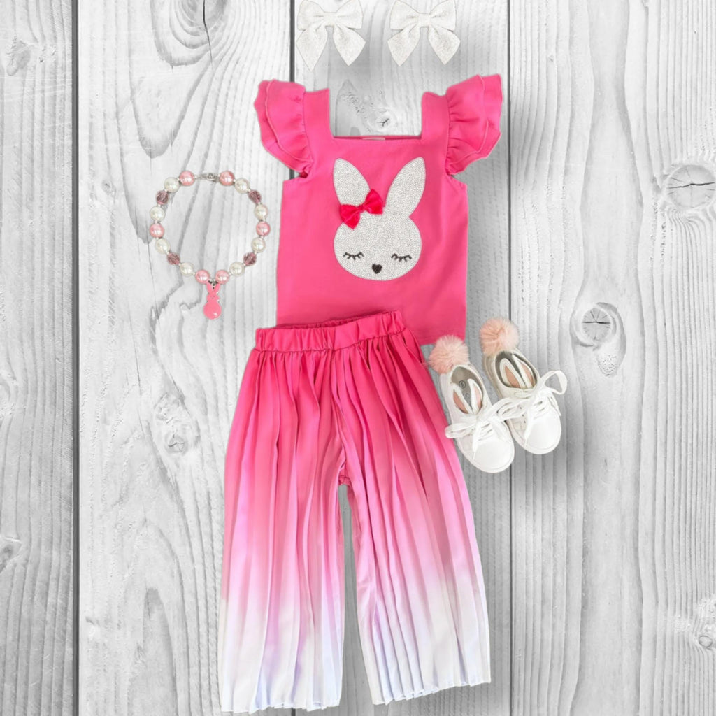 RESTOCKED! Girls/Toddler/Baby Pink Ombre Bunny Pant Set, Easter Outfit
