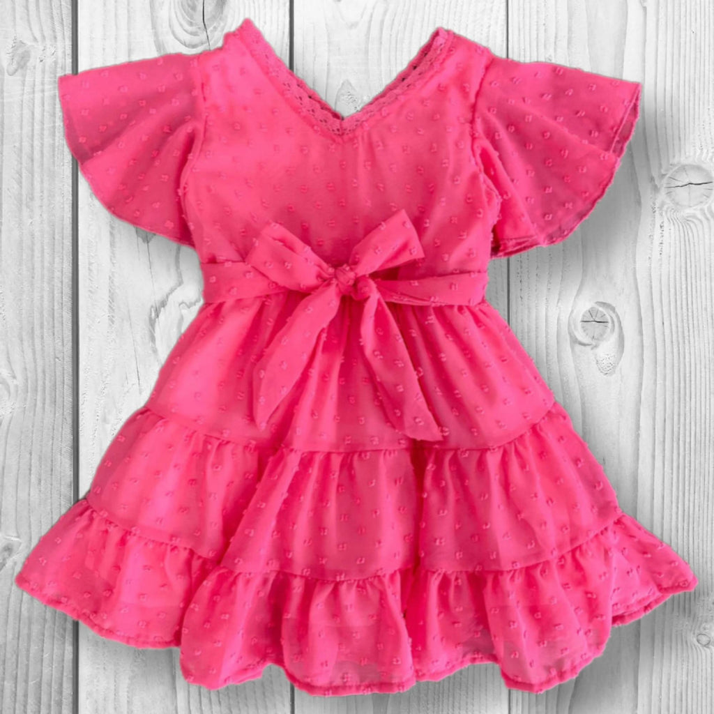 Mommy & Me Swiss Dot Dress | Matching Mother Daughter Dresses | Mommy and Mini Outfit | Hot Pink or Plum Dress | Family Photo Outfit