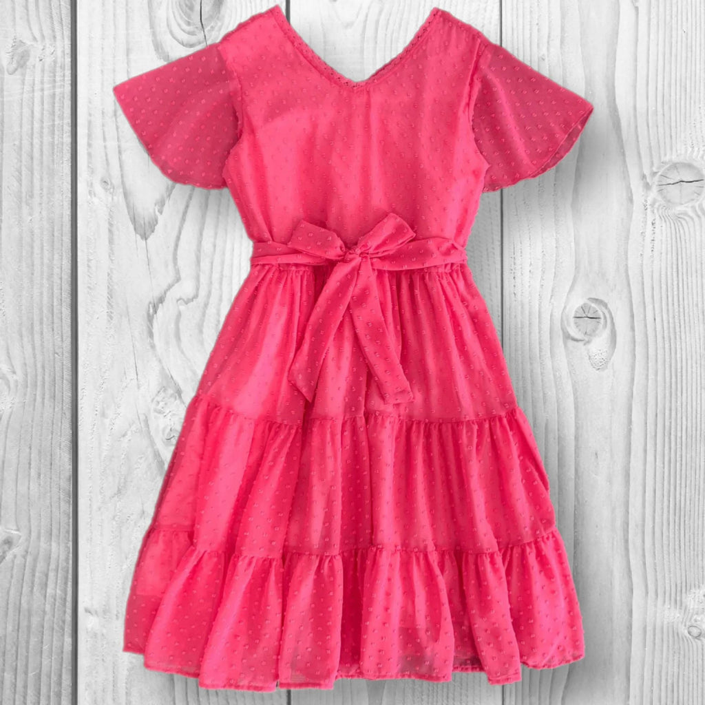 Mommy & Me Swiss Dot Dress | Matching Mother Daughter Dresses | Mommy and Mini Outfit | Hot Pink or Plum Dress | Family Photo Outfit