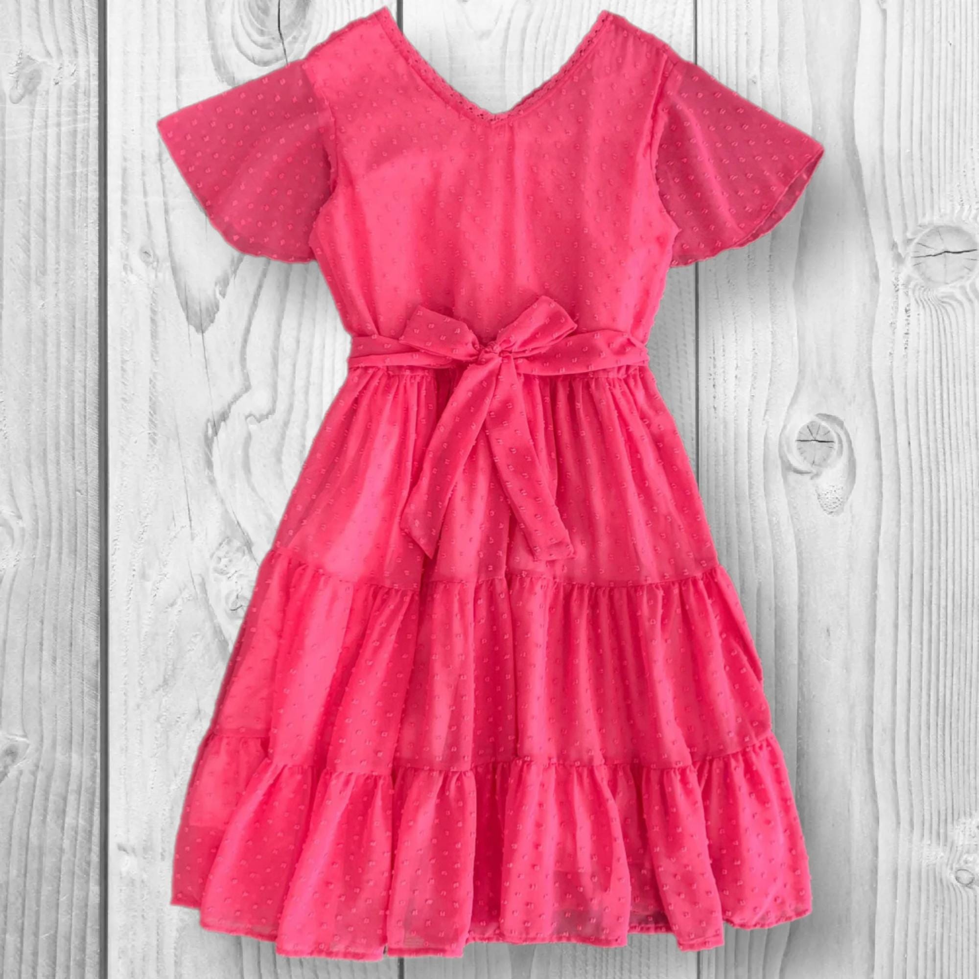 Mommy & Me Swiss Dot Dress | Matching Mother Daughter Dresses | Mommy and Mini Outfit | Hot Pink or Plum Dress | Family Photo Outfit