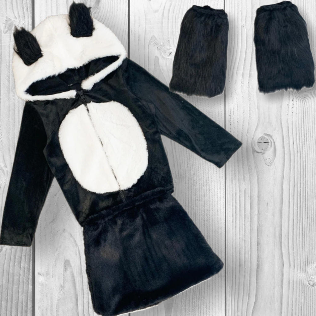 RESTOCKED! Girls/Toddler/Tween/Teen Panda Bear Costume - 3 Piece Set, Panda Zip Jacket, Faux Fur Skirt & Faux Fur Legwarmers, Kid, Dress Up
