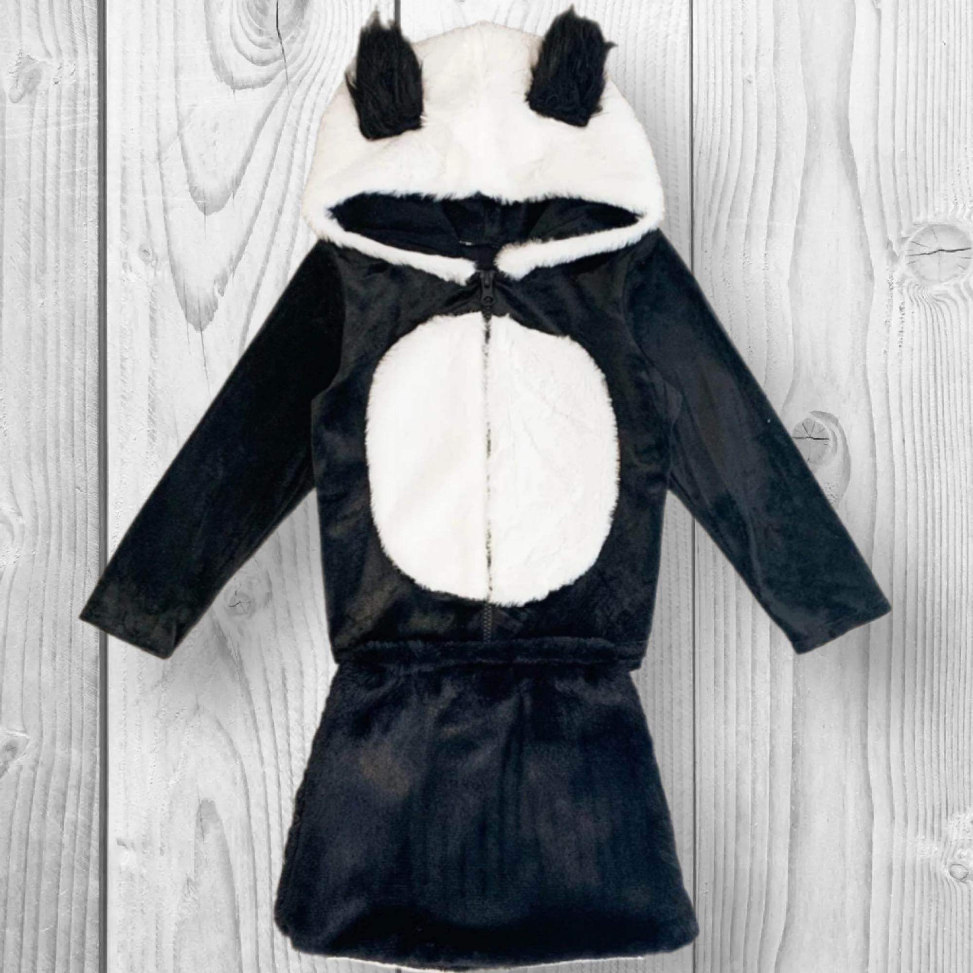 RESTOCKED! Girls/Toddler/Tween/Teen Panda Bear Costume - 3 Piece Set, Panda Zip Jacket, Faux Fur Skirt & Faux Fur Legwarmers, Kid, Dress Up