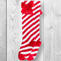 Girls/Toddler Candy Cane Silk Bow Socks