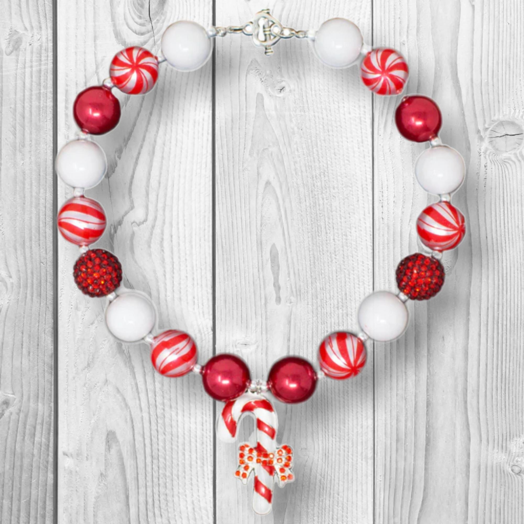 RESTOCKED! Red Candy Cane Bubblegum Necklace