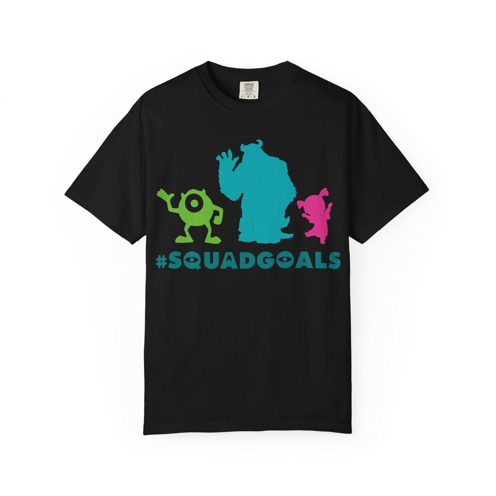 Monster's Inc #SQUADGOALS T-shirt | Mike Sulley Boo Silhouettes, Unisex Fit, Matching Disneyland Disney World Tees, Black Or White