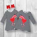 RESTOCKED! BEST FRIENDS Heart Rainbow Stripe Dress