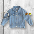 RESTOCKED! Girls/Toddler/Baby Blue Jean Denim Jacket, 6 12 18 Months 2T 3T 4T 5 6 7 8 10 12 14, Coat Button Up, Boutique Spring/Winter/Fall