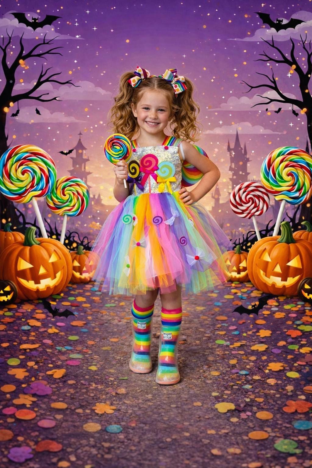 Candyland Princess Costume for Girls, Toddler Princess Dress with Wings, Halloween Costume, Candy Fairy Outfit, Kids Tutu Dress