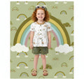 Girls/Toddler/Baby Olive Rainbow Distressed Denim Short Set