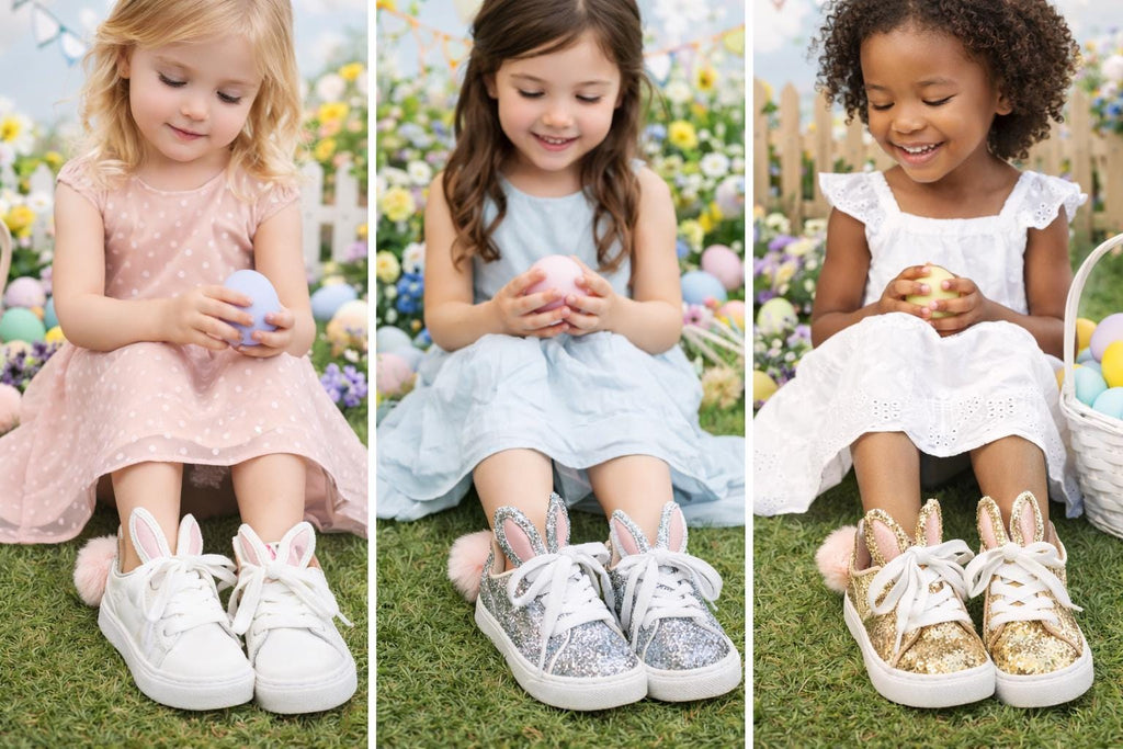 RESTOCKED! Toddler/Big Girl The Bunny Sneakers, White, Silver Glitter Or Gold Glitter, 5T 6T 7T 8T 9T 10T 11T 12T 13T 1 2 3 4, Easter Shoes