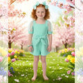Girls/Toddler/Baby Polka Dot Tulle Puff Sleeve Romper, Mint, Pink, Lavender, Hot Pink Or Yellow, Easter Outfit
