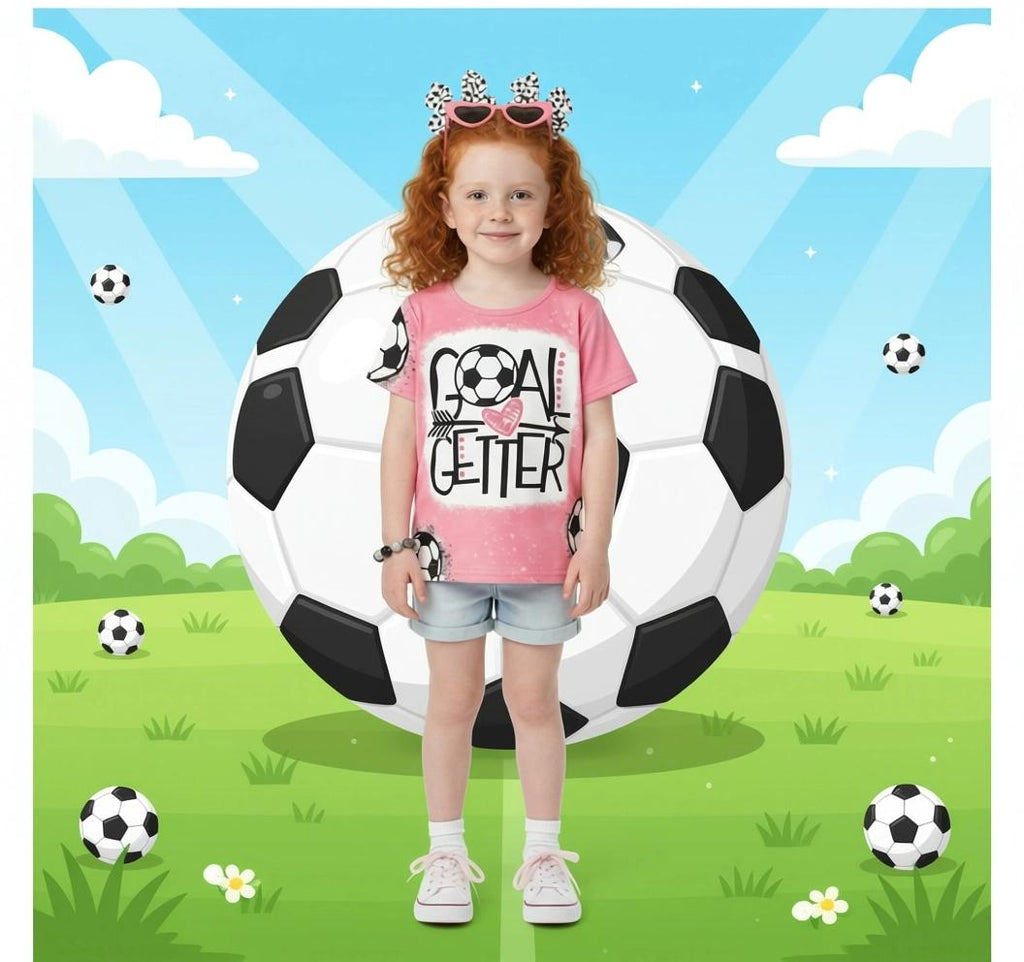 Goal Getter Pink Soccer Top for Girls | Toddler Soccer Shirt | Girls Sports Tee | Soccer Lover Outfit | Youth Soccer Apparel