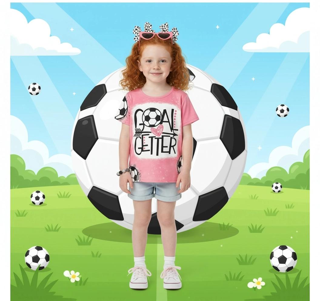 Goal Getter Pink Soccer Top for Girls | Toddler Soccer Shirt | Girls Sports Tee | Soccer Lover Outfit | Youth Soccer Apparel