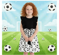 RESTOCKED! Girls/Toddler/Baby Black & White Soccer Dress, 6 12 18 Months 2T 3T 4T 5 6 7 8 10 12 14 Years, Boutique Spring Summer Flutter
