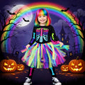 RESTOCKED! Girls/Toddler 3PC Skeleton Tutu Pant Costume Set, Top, Skirt & Leggings Complete Halloween Outfit, Kid, Girls Halloween Costume