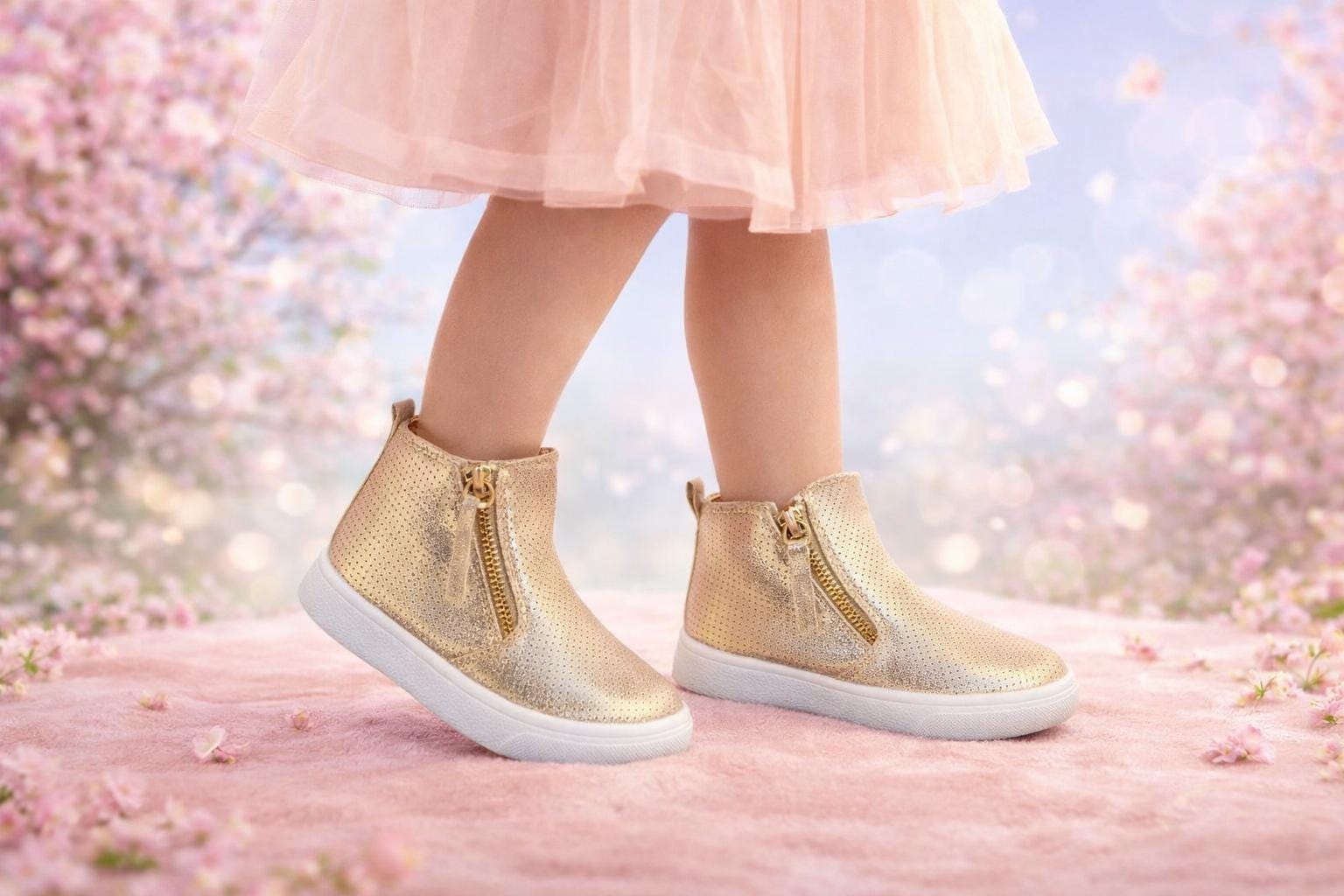 RESTOCKED! Girls/Toddler Gold Metallic Shimmer Booties