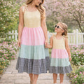 Mommy & Me Pastel Gingham Dress Set – Sleeveless Spring Matching Outfits for Mom and Daughter – Easter Family Look (Yellow, Pink, Blue, Blac