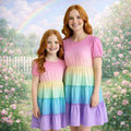 Mom and Me - Rainbow Tiered Dress, Matching Family, Mother Daughter, Gift for Mom