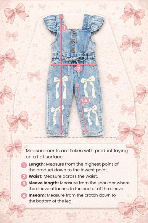 Denim Bow Jumpsuit, Girl's, Toddler, Baby, Tie-Front Denim Romper, Casual Chic One Piece Outfit