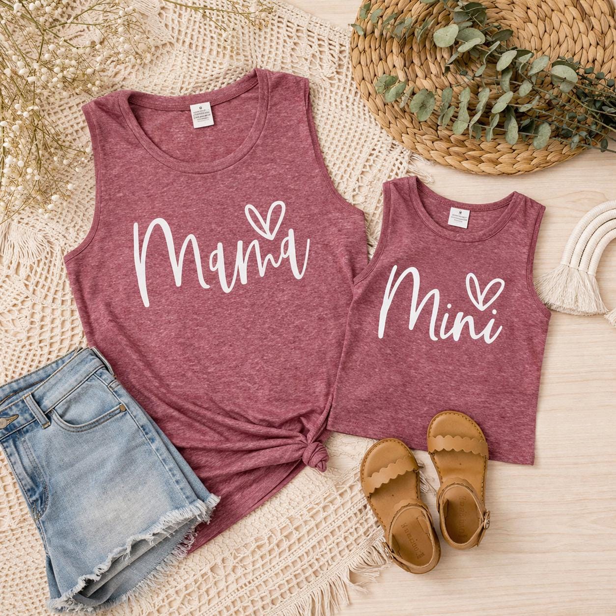 Mom & Me Matching Tank Tops – Mama and Mini Heather Plum Shirts