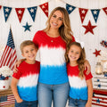 Mom & Kid Matching Patriotic Ombre Shirt, Firecracker 4th of July Tee, Mommy and Me Independence Day Outfit