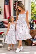 Mom & Me Matching Patriotic Dress, Stars and Bows Stripe Dress, 4th of July Outfit, Memorial Day Dress, Mommy and Me Outfit, USA Flag Dress