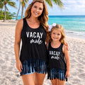 Mommy and Me Matching Vacay Mode Tank Top, Black Swimsuit Cover Up, Mom and Mini Summer Outfit