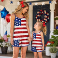 Mom and Me Patriotic Sequin Tank and Shorts Set, Matching Mommy and Me 4th of July Outfit, Red White Blue Family Look