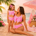 Mom & Me Pink and White Bow Bikini Set | Matching Mommy and Me Swimsuits