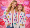 Mom & Me Candy Hearts Cardigan | Matching Valentine Sweaters for Mom and Daughter