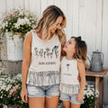 Mom & Me Wildflower Fringe Top | Gray Boho Matching Shirt | Mommy and Me Outfit | Western Boutique Style