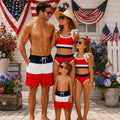 Matching Family Swimsuits Red White Blue | Patriotic Family Swimwear | 4th of July Bathing Suits