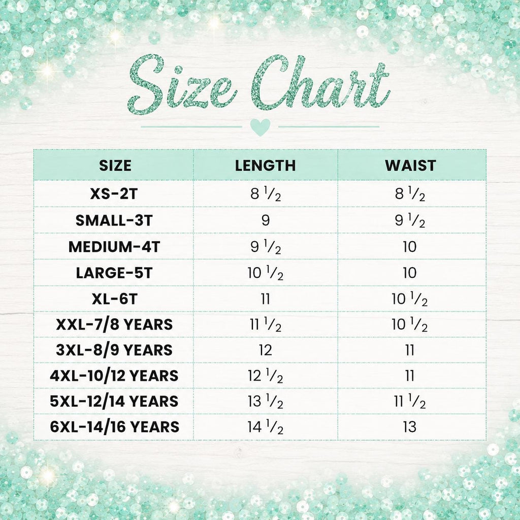 Girls Mint Sequin Denim Shorts, Toddler & Girls Jean Shorts, Adjustable Waist Denim Shorts, Boutique Summer Clothing, Sizes 2T-16