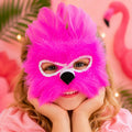 Girls Pink Flamingo Feather Mask | Tropical Bird Costume Mask | Dress Up Party Accessory